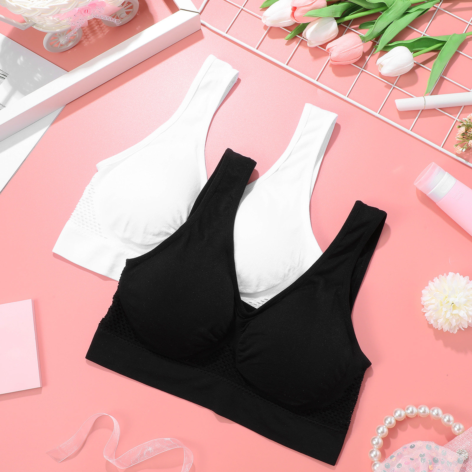 Home Gym Yoga - 2 Stück Damen-BH ohne Träger, aus