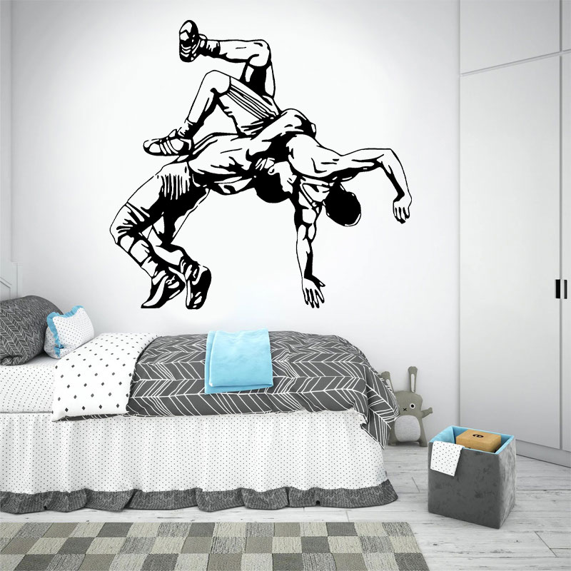 Home Gym Aesthetic - Wrestling Wurf Wandtattoos Vinyl Wrestler Sport