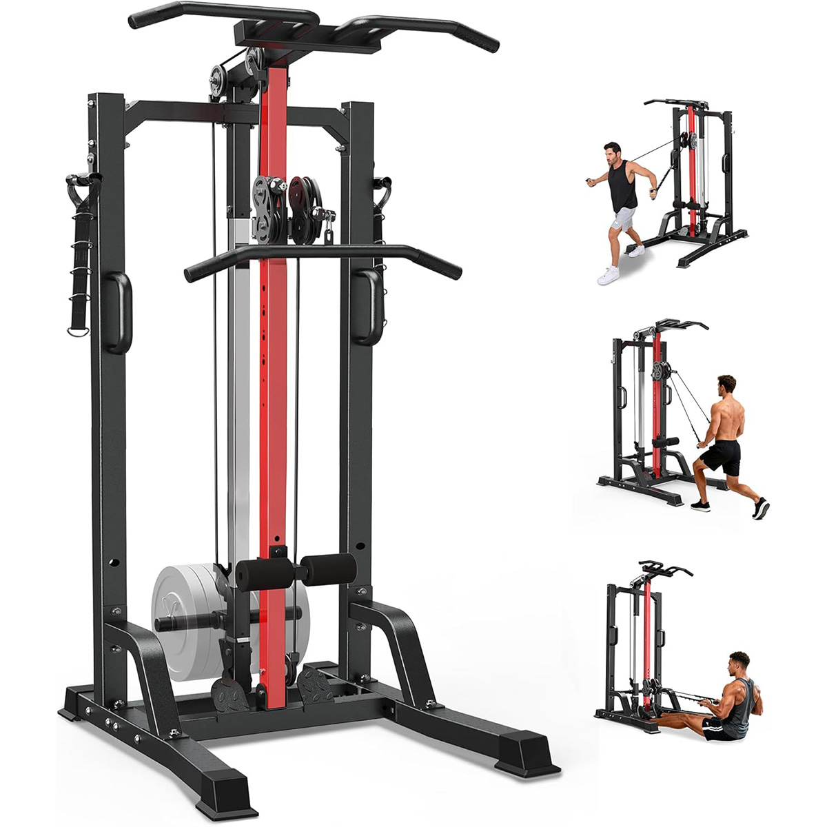 Home Gym Lat Pulldown - Pooboo Heimfitnessgerät - Hoch-/Niederzugsystem für Latzug,