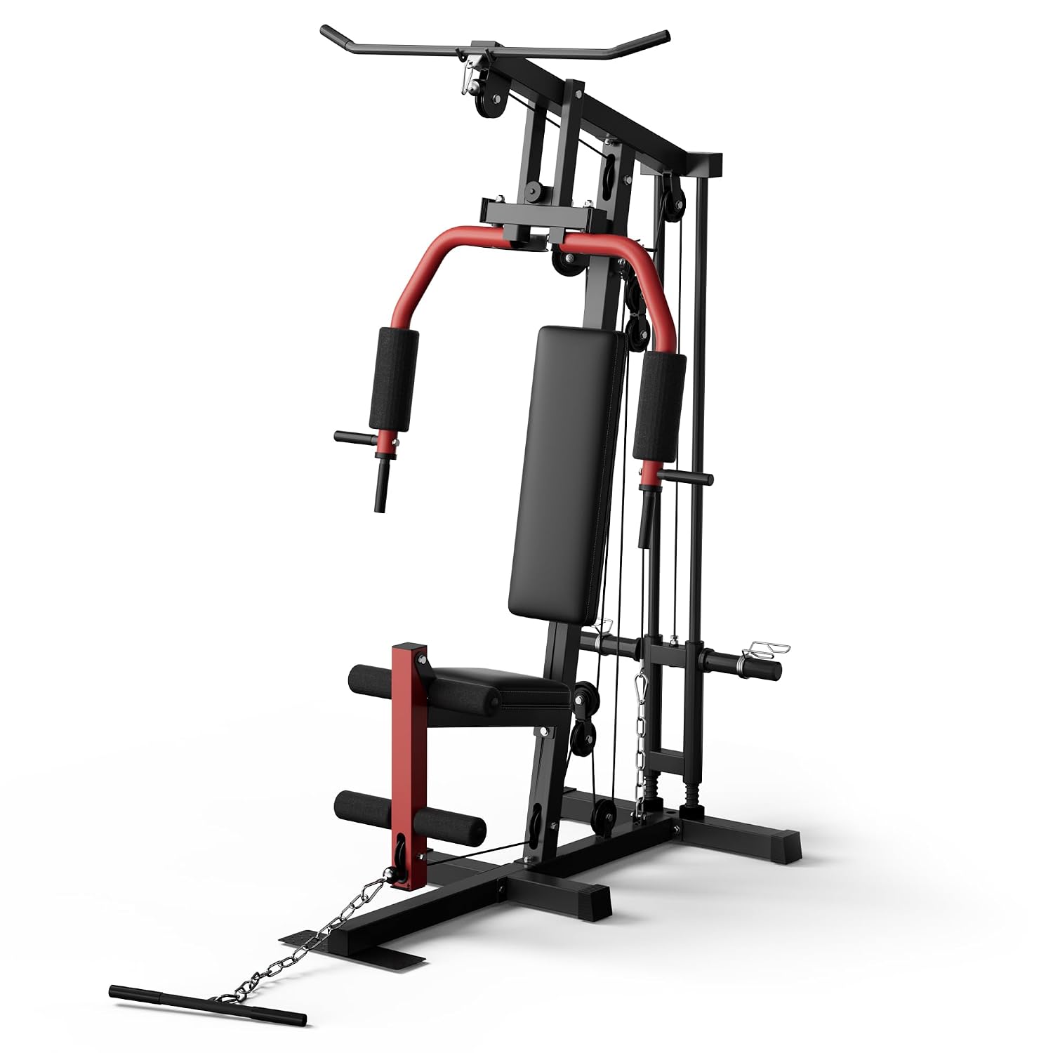 Home Gym Lat Pulldown - Ganzkörper-Heimfitnessgerät mit Latzug, Brustpresse, Beinstrecker und