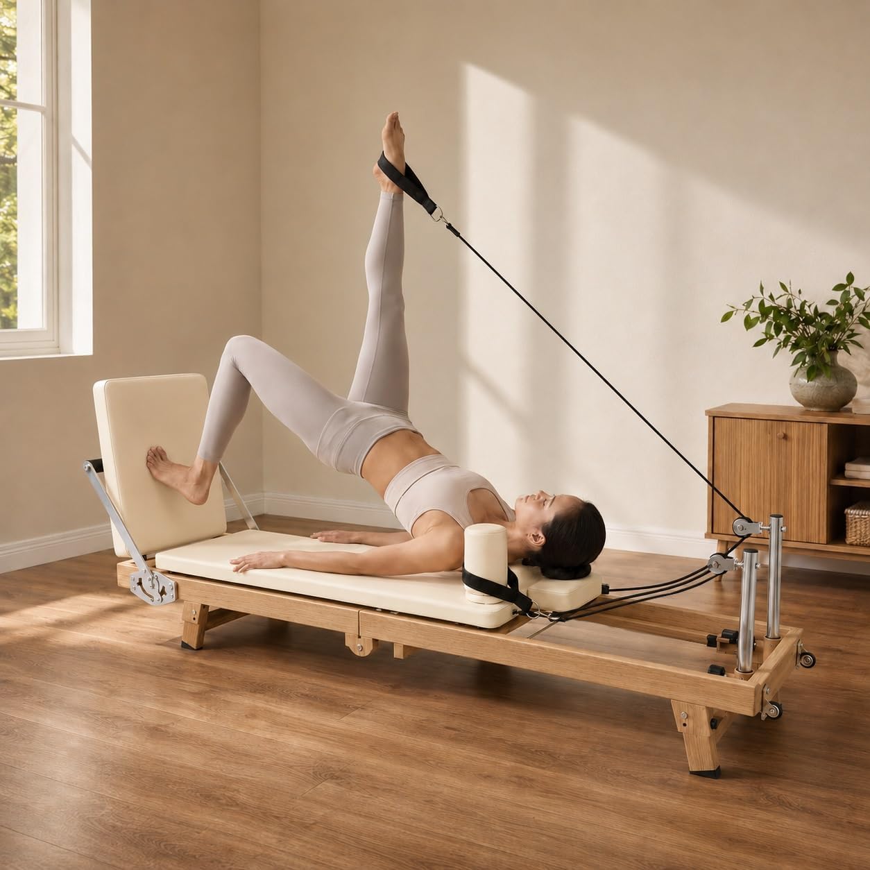 Home Gym Training Program - 75 Zoll faltbare Pilates-Reformer-Maschine mit dualem