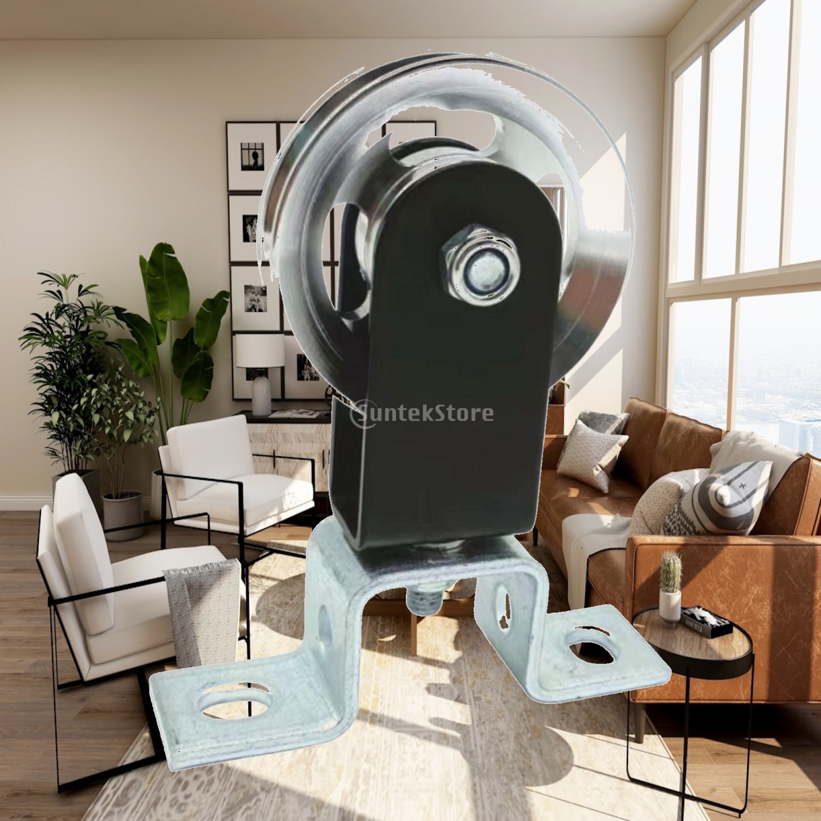 Home Gym Rack With Cables - Drehbares Aufhängungs-Fitness-Rollensystem aus schwarzem Kunststoff für
