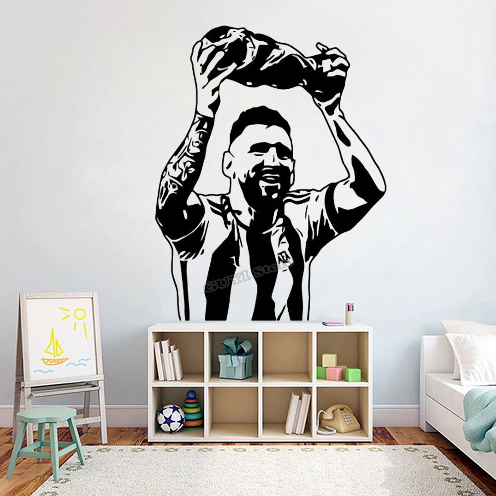 Home Gym Aesthetic - Messi Wandaufkleber Vinyl Aufkleber Fußball Fußball