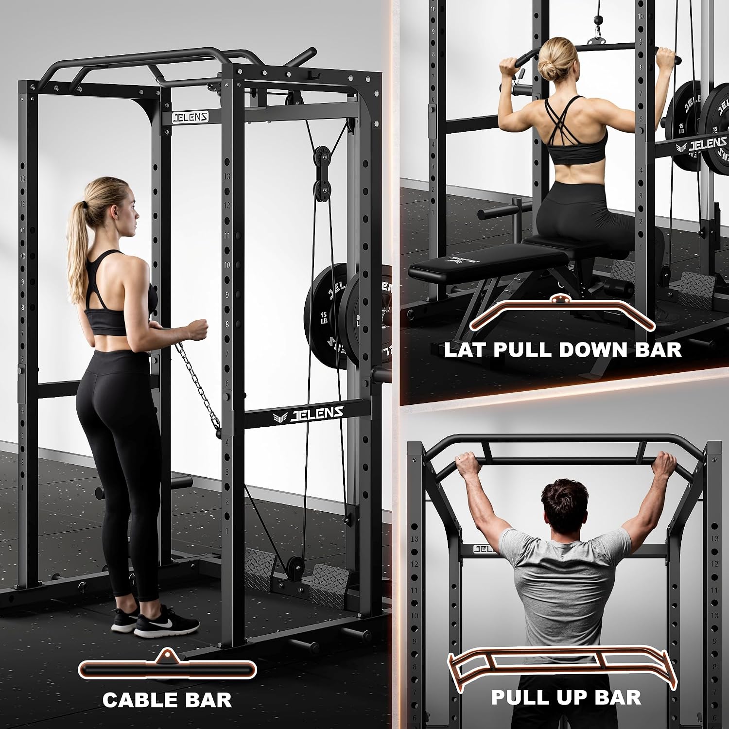 Multifunktions-Power-Rack mit  – Home Gym Rack With Cables Bewertung und Preis