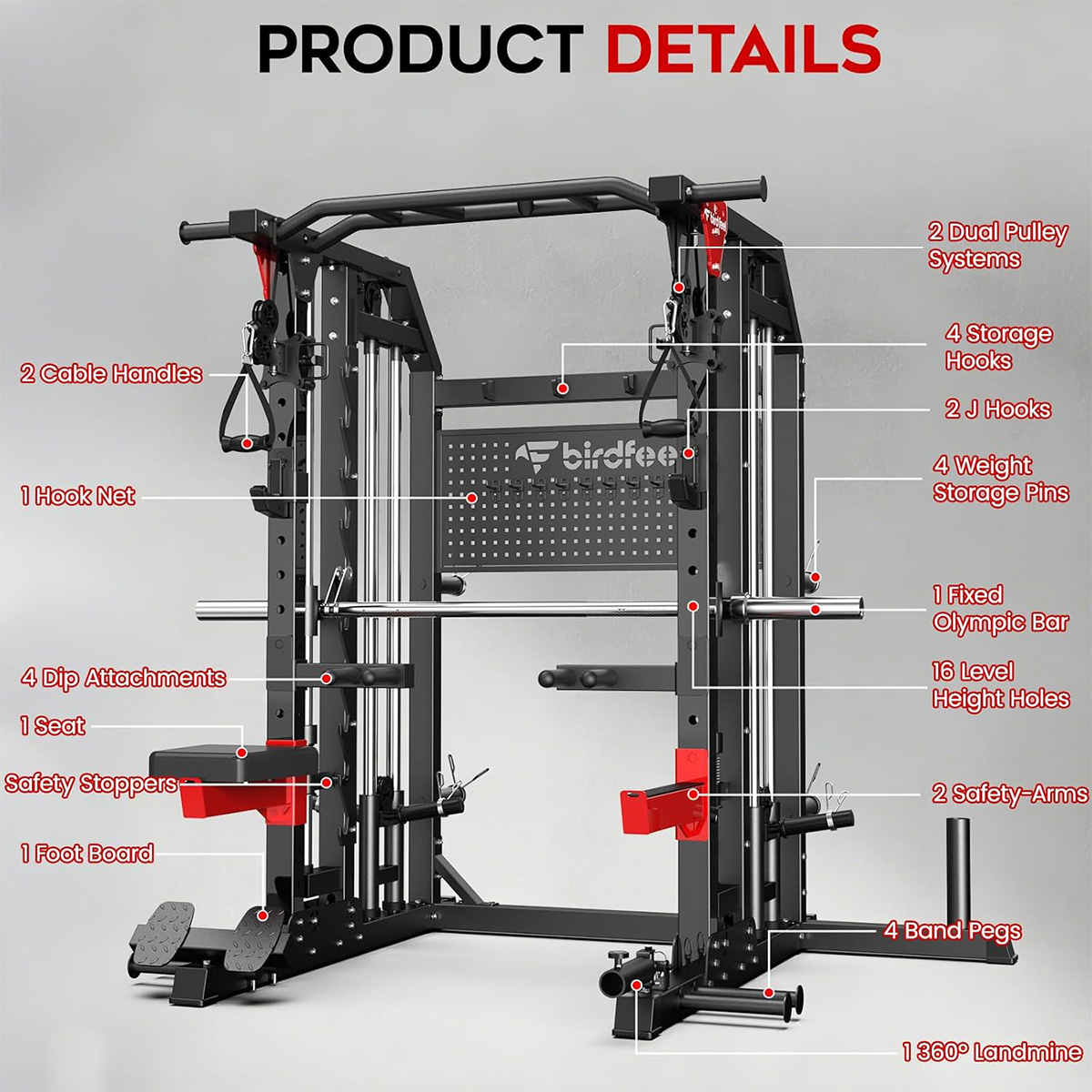 Pooboo Power Cage Multifunktio – Home Gym Rack With Cables Bewertung und Preis