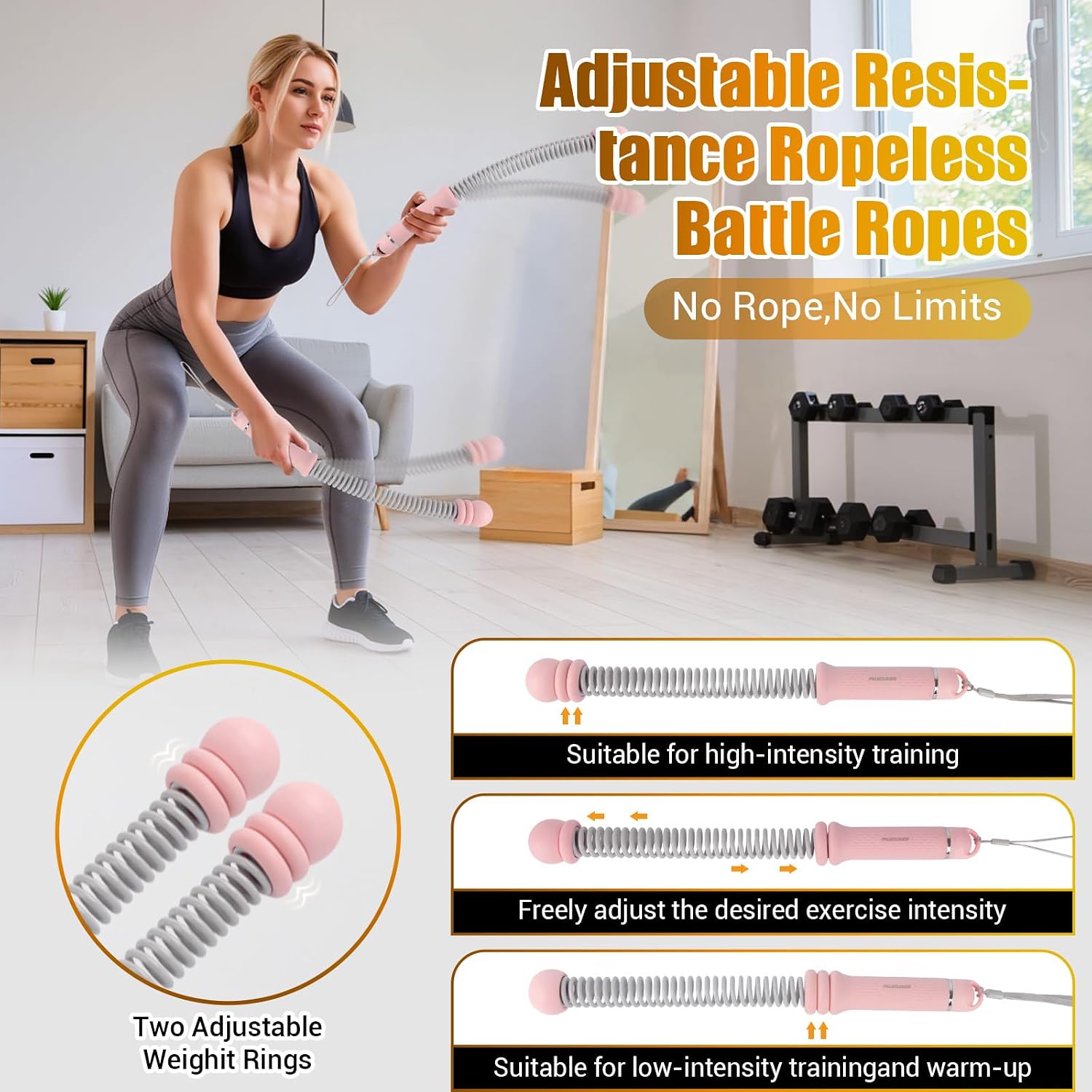 Tragbare Seillose Battle Ropes – Home Gym Weight Bewertung und Preis